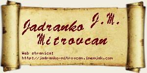 Jadranko Mitrovčan vizit kartica
